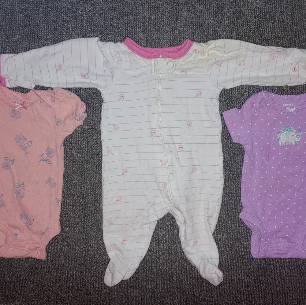 Newborn Baby Girl Sleeper and Onesies